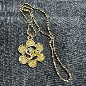 Vintage Spice Girls necklace, sparkly, flower shape, 1.25" diameter, rare